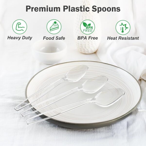 360 Count Clear Plastic Spoons Disposable - Image 2