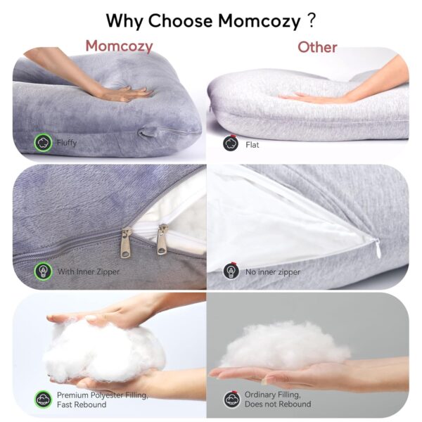 omcozy Pregnancy Pillows for Sleeping, U Shaped Full Body Maternity Pillow - Image 3