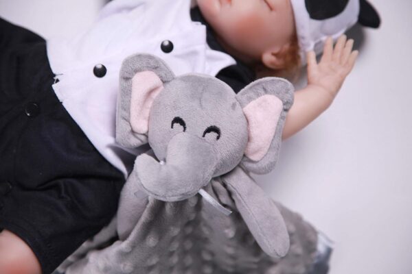 Pro Goleem Elephant Security Blanket, Soft Lovey Unisex, Grey 16 Inch - Image 2