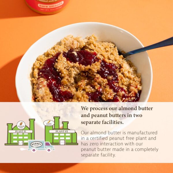 Barney Butter Almond Butter, Bare Smooth, 16 Ounce Jar, No Added Sugar or Salt - Image 4
