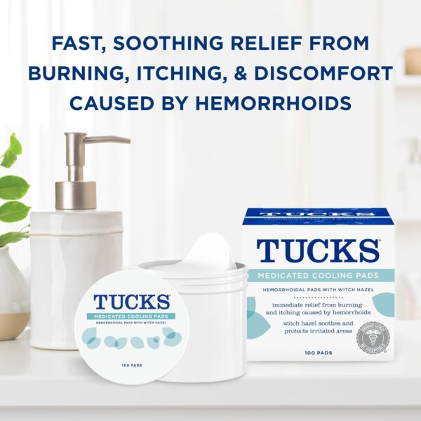 TUCKS Medicated Cooling Pads, 100 Count – Pads with Witch Hazel - Image 2