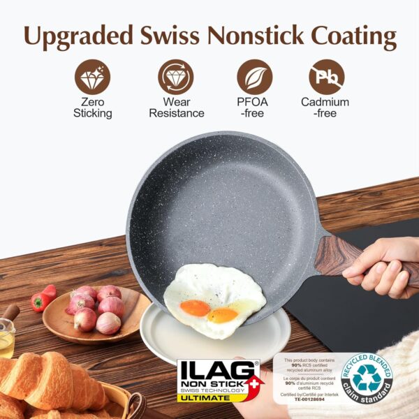 SENSARTE Nonstick Frying Pan Skillet, Swiss Granite Coating Omelette Pan - Image 2