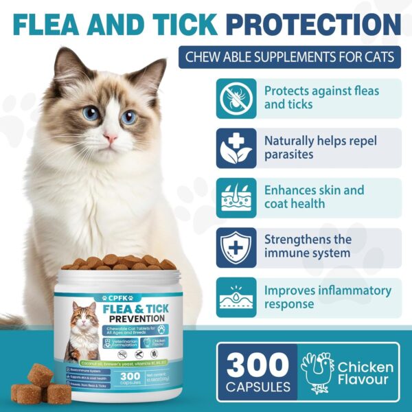 Chewable Flea Treatment for Cats Flea and Tick Prevention for Cats - Image 2