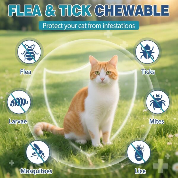 Chewable Flea Treatment for Cats Flea and Tick Prevention for Cats - Image 3